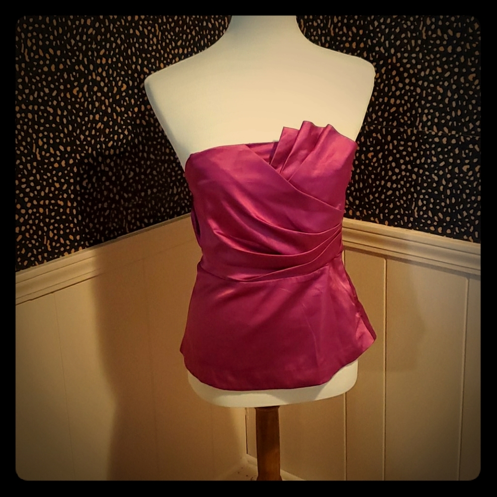 The Limited Pink Strapless Satin Top